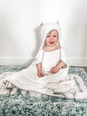 Open image in slideshow, elenest baby bath towel hooded organic
